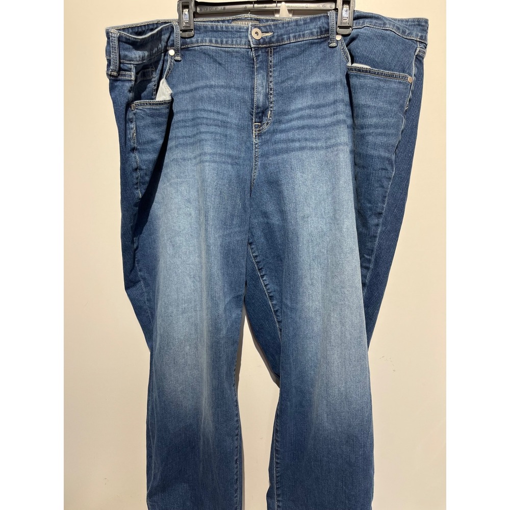 Torrid Boyfriend Straight Jeans Blue Vintage Stretch 28XT Plus Size Tall